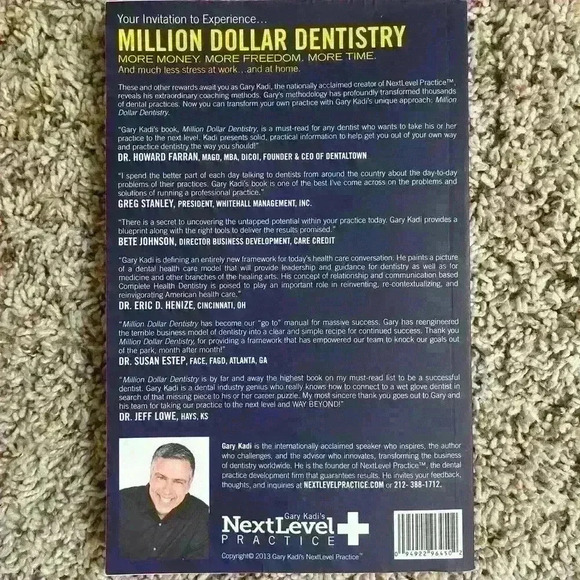 Million Dollar Dentistry Next Level Book by Gary Kadi - Picture 3 of 4